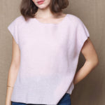 100% Cashmere Tee in Pale Pink