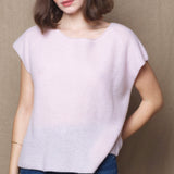 100% Cashmere Tee in Pale Pink