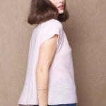 100% Cashmere Tee in Pale Pink