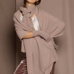 Cashmere Wrap Shawl in Dusty Pink