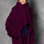 Lace Lightweight Cashmere Wrap in Maroon