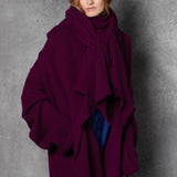 Lace Lightweight Cashmere Wrap in Maroon