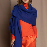 Cashmere Wrap Shawl in Bright Blue