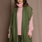 lightweight cashmere shawl in green