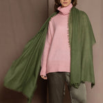 lightweight cashmere shawl in green