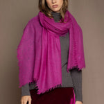 lightweight cashmere wrap in magenta