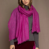 lightweight cashmere wrap in magenta