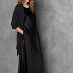 Large cashmere wrap scarf in black sparkle