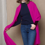 Large Cashmere Scarf in Hot Pink