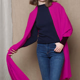 Large Cashmere Scarf in Hot Pink