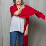 large cashmere wrap in red