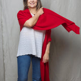 large cashmere wrap in red