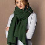 Large Cashmere Wrap Shawl in Green