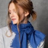 small cashmere scarf in bright blue