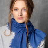 small cashmere scarf in bright blue