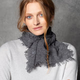 small cashmere scarf in dark grey