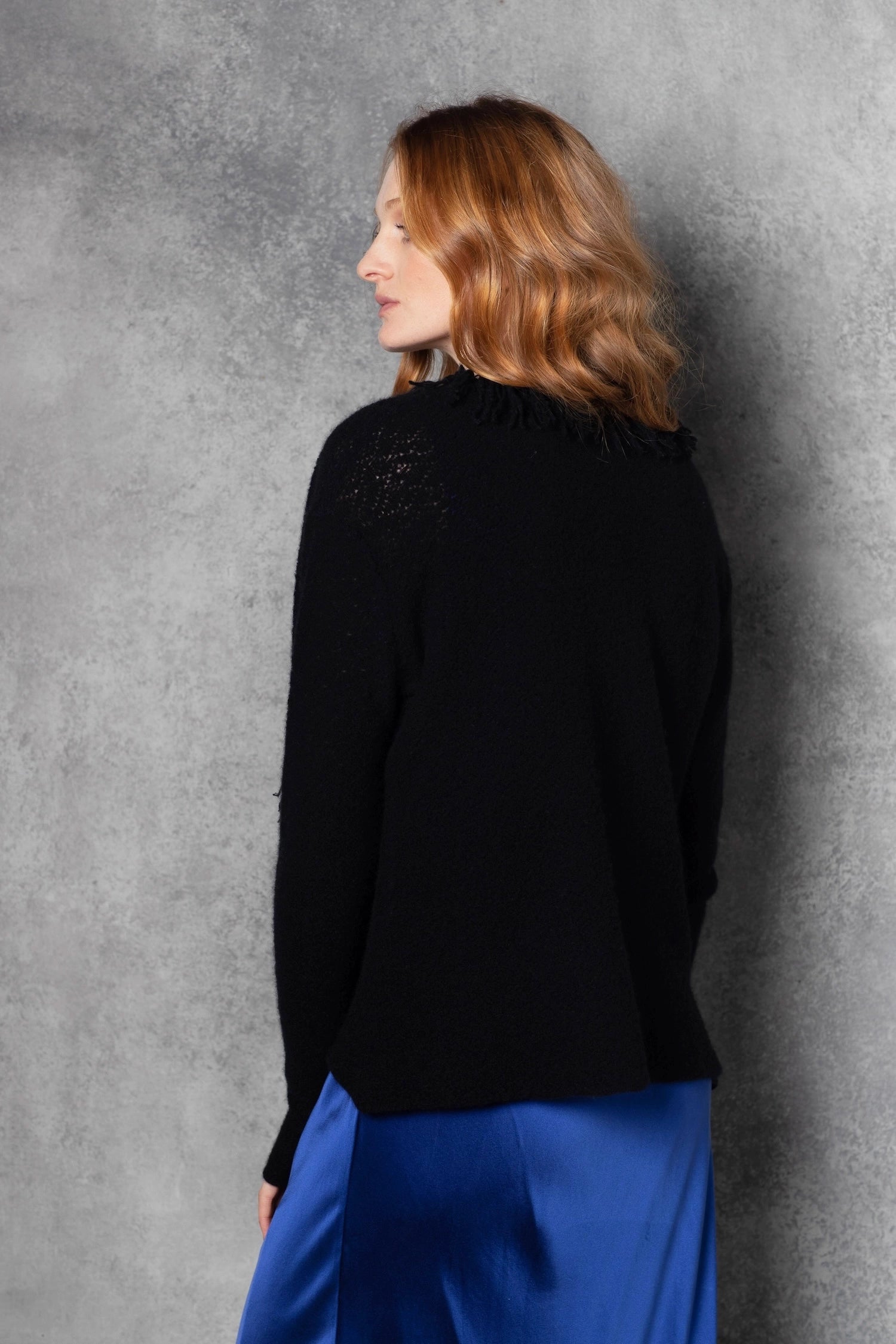Cashmere Cardigan Sweater in black