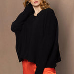oversized cashmere sweater in black