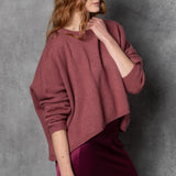 cropped luxury cashmere sweater in rust colour