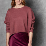 cropped luxury cashmere sweater in rust colour