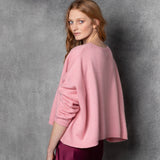 cropped luxury cashmere sweater in pink