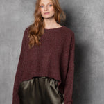 cropped luxury cashmere sweater in red