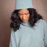 Harri Cashmere Beanie Hat | Morning Mist