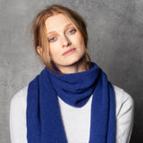 luxury cashmere scarf in bright blue