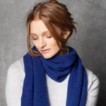 luxury cashmere scarf in bright blue