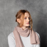 luxury cashmere scarf in dusty pink