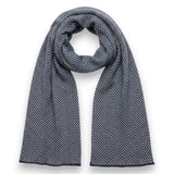 Oisín Cashmere Herringbone Scarf | Flannel/Ink/Ink
