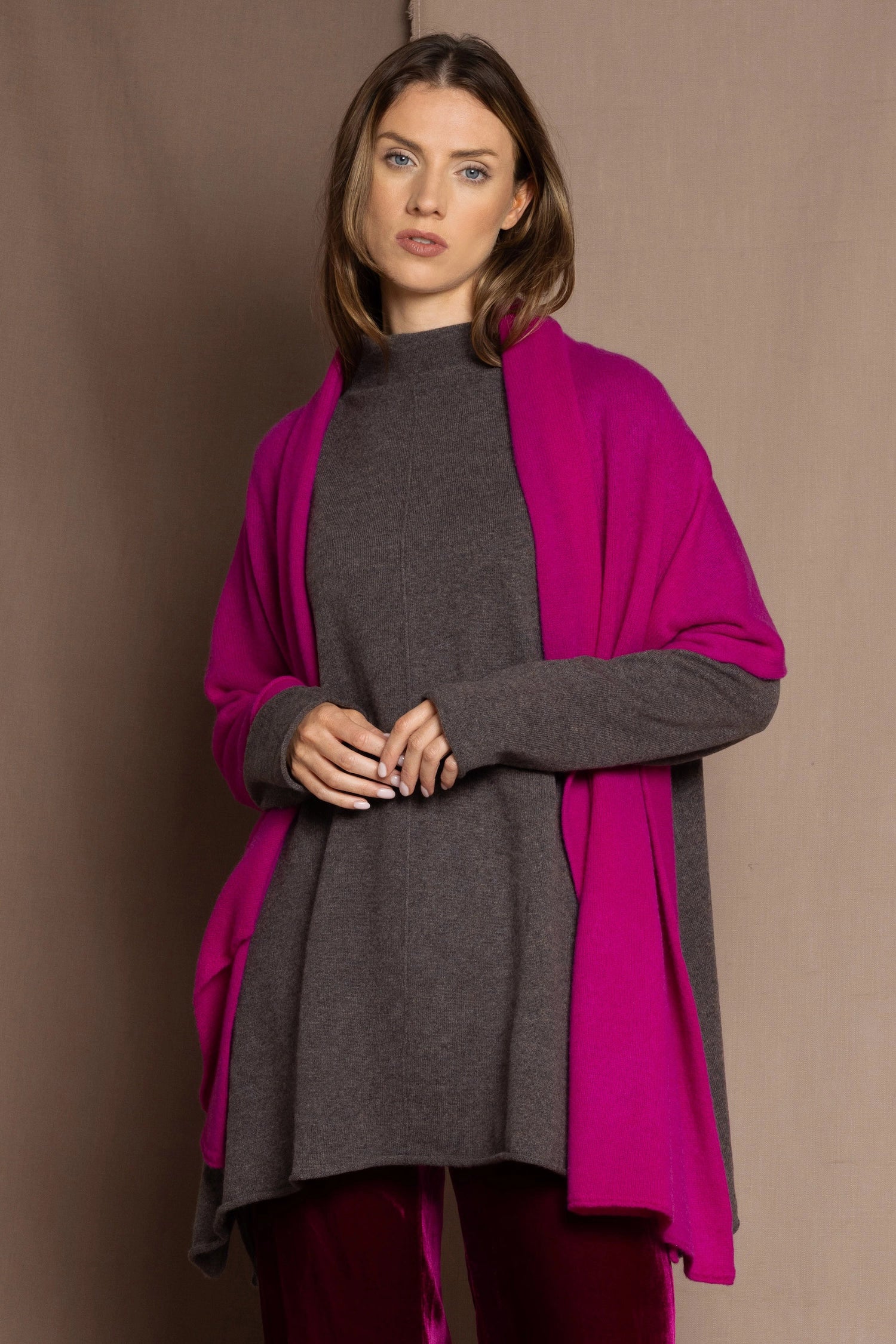 Cashmere Shawl or Wrap in Hot Pink