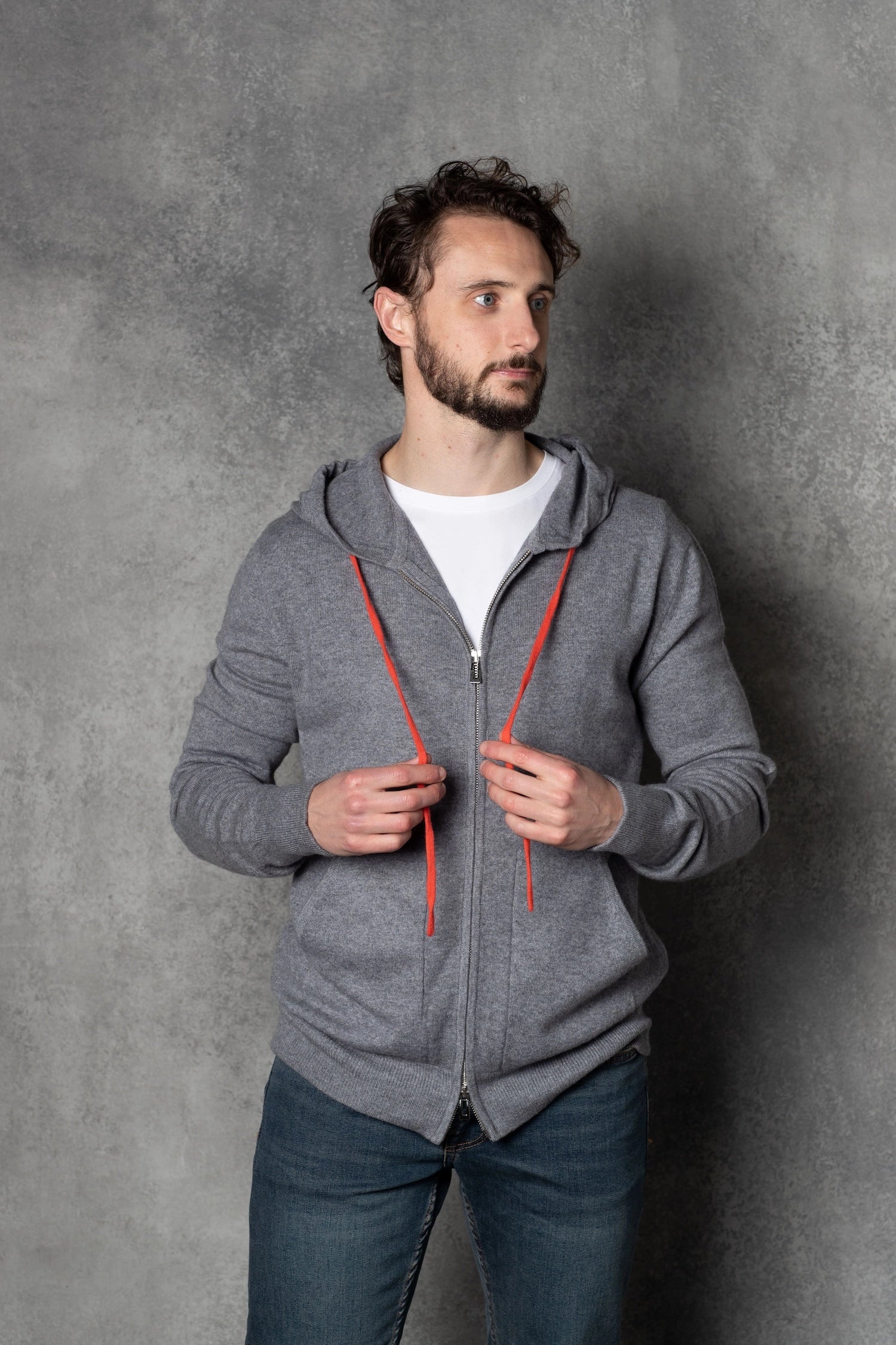 Mens cashmere hooded sweater sales