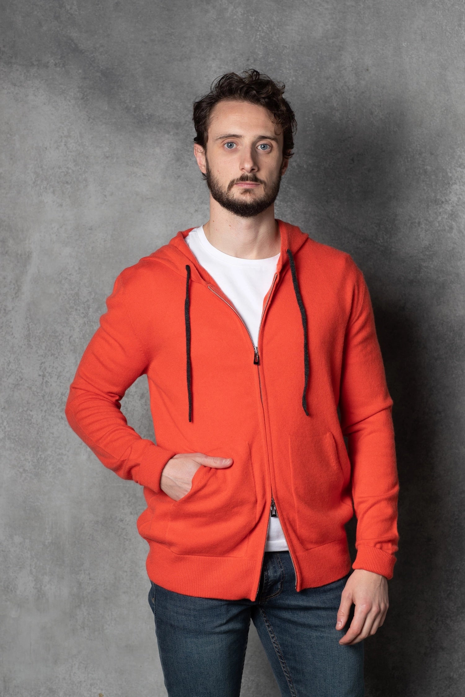 Mens orange cashmere shop sweater
