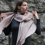 Lace texture luxury cashmere knit scarf in beige