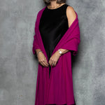 large cashmere wrap in hot pink