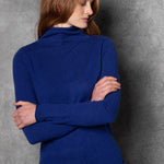 luxury cashmere turtleneck sweater in bright blue
