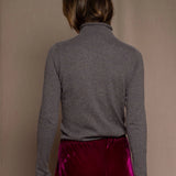 luxury cashmere turtleneck sweater in taupe