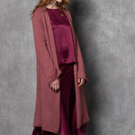 Long Cashmere Cardigan in Rust