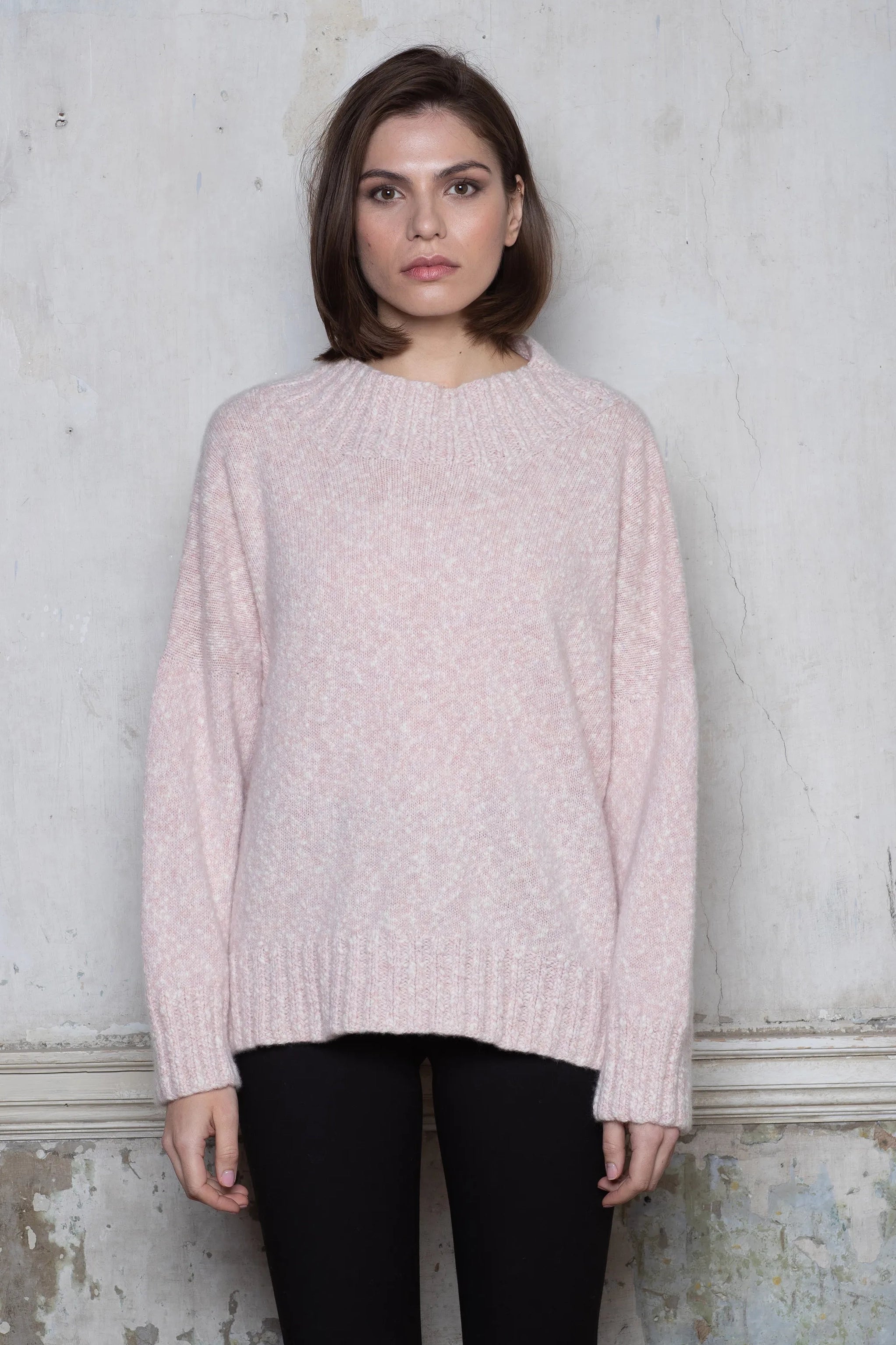 Luxury Cashmere Chunky Knit Sweater in Pink