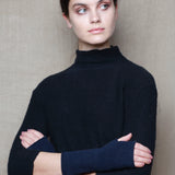 Fingerless Cashmere Gloves | Navy