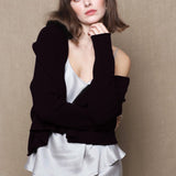 Full Bloom Short Shawl Cardigan | Black