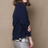 Short Cashmere Cardigan in Navy Blue