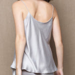 Luxury Silk Camisole Top in Silver