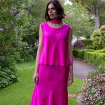 Luxury Silk Sleeveless Top in Pink