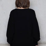 Luxury Cashmere V Neck Sweater in Black