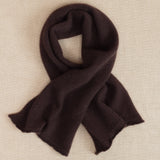 a small dark brown cashmere scarf 