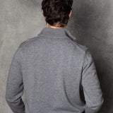 Men's Zip Cashmere Sweater in Grey