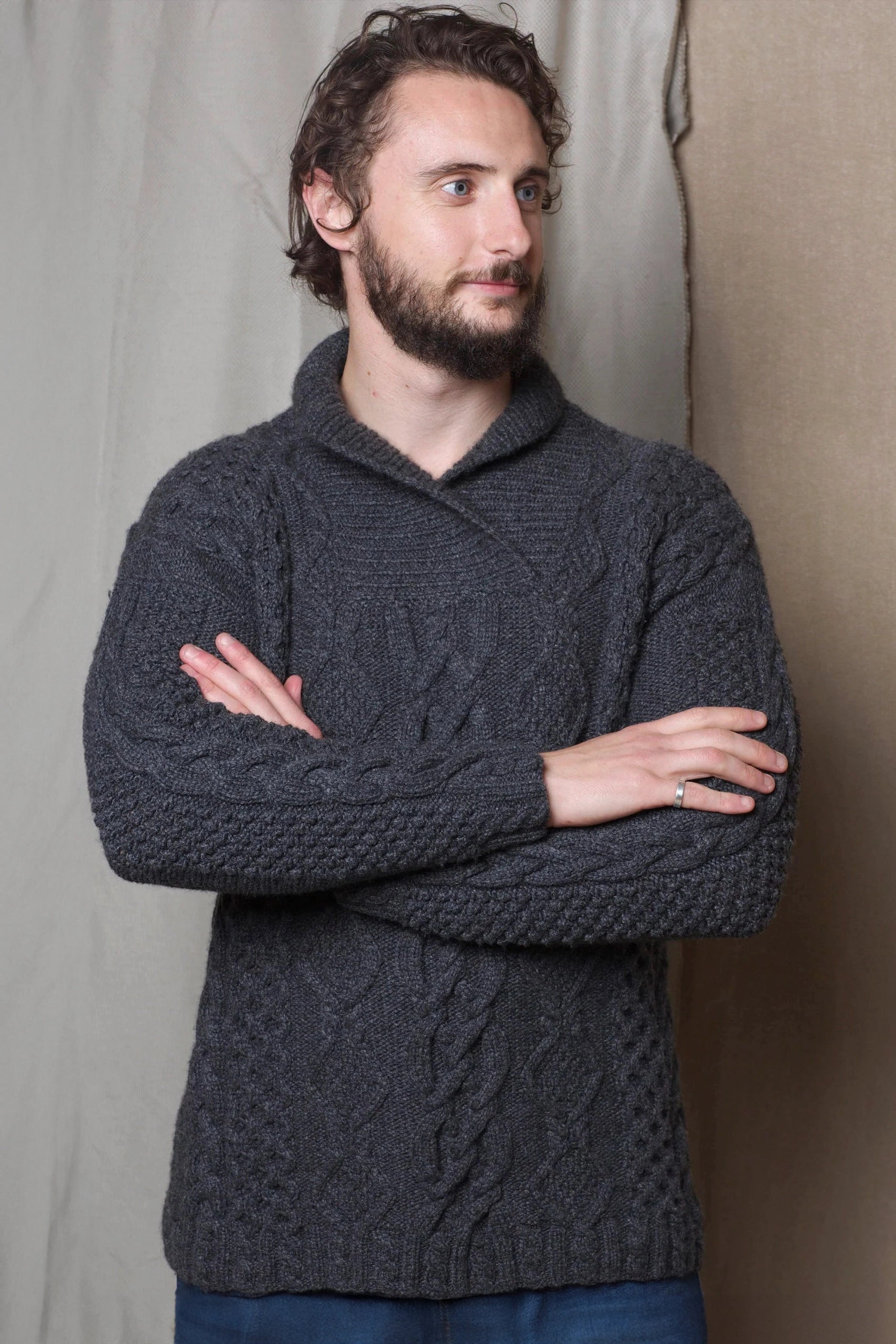 men's traditional irish cashmere aran sweater