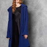 Cashmere Lace Long Cardigan in bright blue